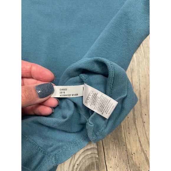 Express Mens Polo Shirt Large Teal Blue Short Sleeve Everyday Performance - Picture 5 of 7